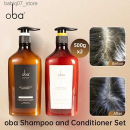 Shampoo Conditioner Oba Shampoo Conditioner Set Anti Dandruff Shampoo With Scalp Care Cleanse for Dirt Oil for Coloured Curl All Types Hair 500g x 2 Q240316