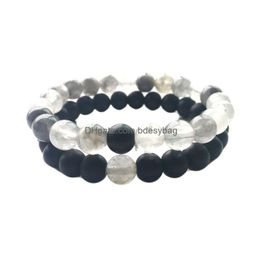 Beaded 8Mm Natural Stone Strands Bracelets Healing Beads Charm For Men Women Lovers Stretch Yoga Jewellery Drop Delivery Jewellery Bracel Dhzzb