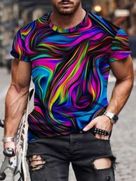 Camisas casuais masculinas 2024 Illusion Vortex Camisetas Mens Roupas Tee 3D Impresso T-shirt Gráfico Curto Sle O Pescoço Rua Hip Hop Tops VestuárioC24315