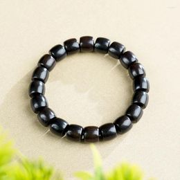 Strand Solid Wood Ebony Bracelet With Bucket Beads Purple Light Sandalwood Antique Buddha Bead For Men And Women