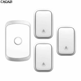 Doorbells Self-powered Waterproof Wireless Doorbell 60 Chimes No Battery Required Smart Home Cordless Door Bell US EU UK PlugH240316