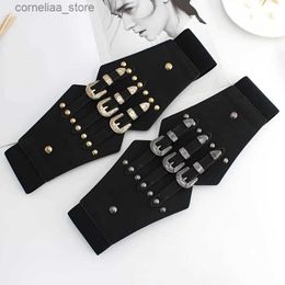 Belts Western Corset Belt For Women Elastic Waist Belts For Dresses Costume Cinch BeltsY240316