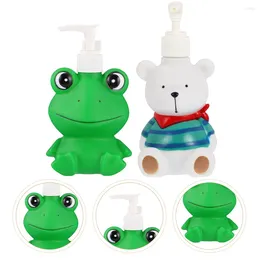 Liquid Soap Dispenser 2 Pcs Press Bottle Hand Pump Cartoon Shampoo Holder Lotion Bottles Kitchen Material Child Refillable