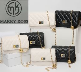 2023 Little Golden Ball Sheepskin Chain Bag, Diamond Grid Shoulder Bag, Fat Man Crossbody Bag Replacement Logo MARRY KOSS