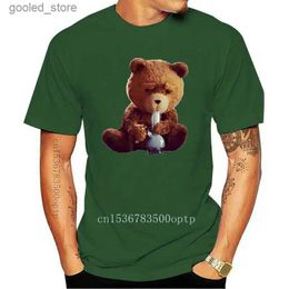 Men's T-Shirts New Ted Bear Smoking Bond Cotton Crew Neckline T-shirt Zz Mens T-shirt Fashion 2021 100% Pure Cotton Short Sleeve O-Neck Top T-shirt Q240316