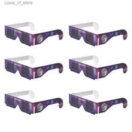 Sunglasses 6 pieces of UV resistant sun viewfinder to protect eyes from harmful light sun safety sunglasses solar eclipse viewfinder H240316