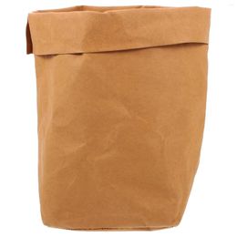 Storage Bags Washable Kraft Paper Food Containers For Biscuit Candy Bread Fruit Vegetable