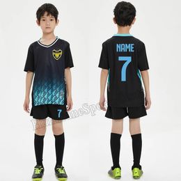 DIY Custom Kids Football Jersey Boy Soccer Set Polyester Uniform Breathable For Children 4XSS 240306