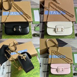 Top Quality 10A Classic Horsebit Designer Chain Shoulder Bag Women Fashion Genuine Leather Crossbody Bag Vintage Messenger Satchel Handbag Purse Luxury