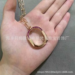 Designer ROSE Same Design Sense Small Lock Head U-shaped Diamond Necklace Couple Collar Chain Boutique 4HTD