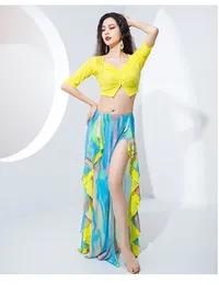 Stage Wear Summer Belly Dance Practise Clothing With Breathable And Quick Drying Printed Clothes