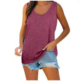 Women's Tanks Women Summer Sleeveless Casual Solid Color O-Neck T-Shirt Tops Blouse Soild Easy To Clean Ladies Tank Top Femme 2024