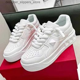 Dress Shoes Fashion Women Summer Sneakers Outdoor Casual Shoes Lace Up Breathable Comfortable High Quality Shoes Rose Red Shoes For Female Q240316