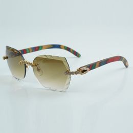 fashion cut lens classic bouquet diamond sunglasses 8300817 with natural peacock wood arm size 18-135 mm