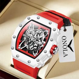 Other Watches TOP Hot Selling Men Fashion Brand ONOLA Quartz Sile Tape es men Clock Y240316