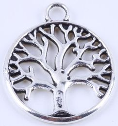 400pcslot antique bronze round life tree charm DIY ZAKKA retro Jewellery accessories alloy metal pendant 4888w19609086002951