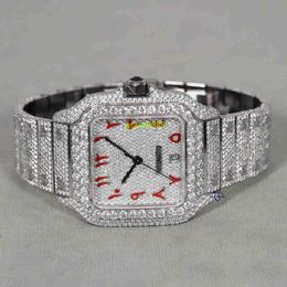Best selling stainless steel flawless lab grown diamond wrist watch for men with enhanced VVS clarity and special design