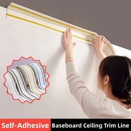 Home Decoration Large Size 14CM Selfadhesive 3D Wall stickers Skirting Ceiling Trim Sticker Anticollision Seam Line 240312