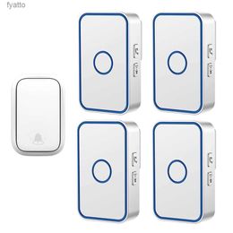 Doorbells Self powered Wireless Doorbell Waterproof No Need Battery Cordless Home Door Bell Chime US EU UK Plug 1 Button 4 ReceiverRX7U H240322