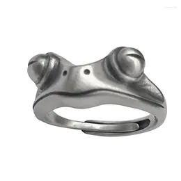 Cluster Rings S925 Silver Retro Craft Hand Ornaments Wholesale Cross-Border Jewellery Women's Open Cute Frog Ring