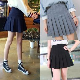 Dresses 2020 New High Waist Pleated Skirts Sweet Cute Girls Dance Mini Skirt Cosplay Black White Skirt Kawaii Female Mini Skirts Short