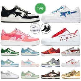 Panda Sta Sk8 Skate Shoes Women Breathable White Black Sax Orange Combo Pink Pastel Green Camo Blue Suede Mens Trainer Running Shoe Size 35-47