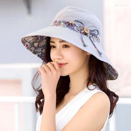 Wide Brim Hats Bowknot Folding Straw Hat Floppy Panama Double-Sided Bucket Women Summer Holiday Travel Beach Sun