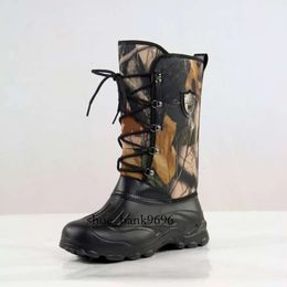 Tree New Camouflage Men's Shoes High Top Snow Waterproof Fishing Winter Plush Wellies Wellington Boots Hunter Rain