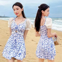 Bathing Suit Cover Ups For Women Dress Bikini Korean Version Summer Sexy Printing Beach Wear Fashion 2024