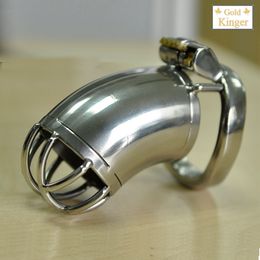 sex toys chastity cage penis ring dildos Long men's stainless steel chastity lock with curved snap ring cb6000 chastity belt