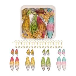 Dangle Chandelier A Set Handmade Resin Butterfly Wing Charm Pendant Earrings Kits With Jump Rings/Earring Hooks For Women DIY Jewellery Making 24316