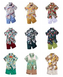 17 Years Toddler Baby Boy Shorts Sets Hawaiian OutfitInfant Kid Leave Floral Short Sleeve Shirt Topshort Suits5417300