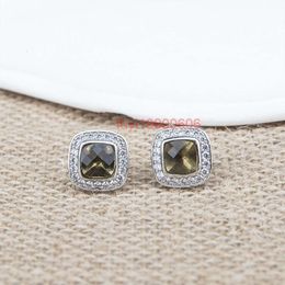 Womens Studs Earring Smoky Quartz Zircon Designer Earings Jewellery Fashion Luxury Women Wedding Stud