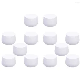 Storage Bottles 12 Pcs Tea Container Belly Jar Tinplate Tins Boxes Handmade White Travel