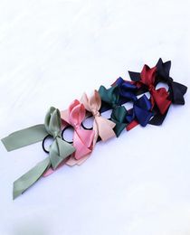 6 Color fashion summer Ponytail Scarf Elastic Hair Rope for Women Hair Bow Ties Scrunchies Hair Bands Flower Print Ribbon Hairband5196168