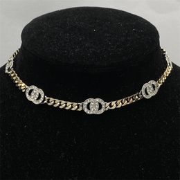 Round chokers diamond necklace designer for women twisted chain jewelry necklace classical gemstone designer necklaces man plated silver accessories zh175 E4