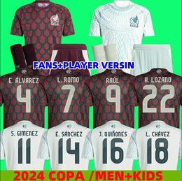 2024 Soccer kit Copa America RAUL CHICHARITO mExicO Football Jerseys 2023 LOZANO DOS SANTOS 24 25 H.LOZANO Men Kids Football Shirts Uniforms Fans Player Version