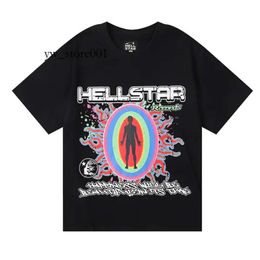 Hellstar T Shirt Fashion Man Designer Shirts Clothing Hellstar Brand Clothes Hipster Washed Fabric Street Hellstar Shirt Graffiti Lettering Foil Print Loose 2716