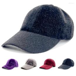 Ball Caps Soft Cotton Adjustable Baseball Unisex Plush Dad Hats Solid Colour Faux Peaked Cap Outdoor Warm Sports Cycling Hat