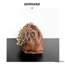 Botteg Venet High end bags for Jodie Bag Pouch Andiamo Genuine Leather Cloud Chain 2024 New Dumpling Soft Underarm Tide Original 1:1 with real logo and box