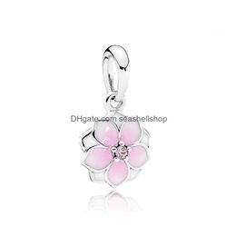 Argento S925 Sterling Sier Perline Charms Braccialetti Designer per le donne Magnolia Gioielli fai da te Accessori Consegna di goccia Gioielli Perline allentate Dhy5V