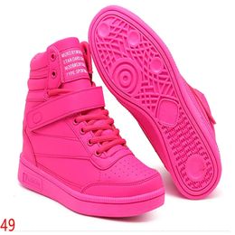 Maogu Spring Women Leather Wedge Platform Boots Hidden Heel Platform Shoes High Top Sneaker Casual Shoes for Woman Ankle Boot 240309