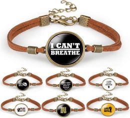 14 style i can039t breathe bracelet Black Lives Matter Protest against Men and women Coffee velvet rope Bracelet Wristband jewe3904820