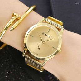 Wristwatches WOMAGE Watch Women Gold Watches Luxury Golden Mesh Band Quartz Ladies Relogio Feminino Horloges Vrouwen