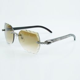 new product bouquet classics diamond and cut sunglasses 8300817 with natural black textured buffalo horn size 60-18-140 mm