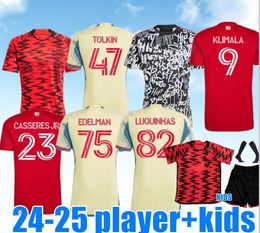 New York 24-25 Red Soccer Jerseys BURKE LUQUINHAS VANZEIR AMAYA NEALIS TOLKIN MORGAN BULLS 24 25 MLS football men kids shirt