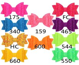 3039039 Neon Hairbows For Girls Colourful Glitter Three Layers Swallowtail Hair Clips Neon Colour Mini Hairpins Party Hair Acc7597562