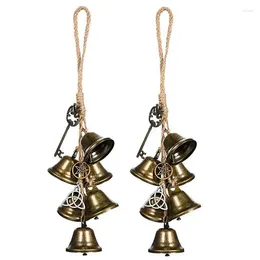 Decorative Figurines 2Pcs Witch Wind Chime Door Hanging Witchcraft Bell Decor Witches Bells Temple Retro