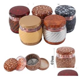 Herb Grinder Est Drum 70Mm 4 Piece Colorf Smoking Metal Resin Abrader Tool Hand Tobacco Spice Crusher Miller Styles Drop Delivery Ho Dhj7R