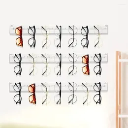 Sunglasses Frames Acrylic Eyewear Display Rack Durable Wall Mounted 7 Holes Shelf Transparent Glasses Storage Home